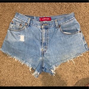 Vintage Levi High Waisted Distressed Shorts